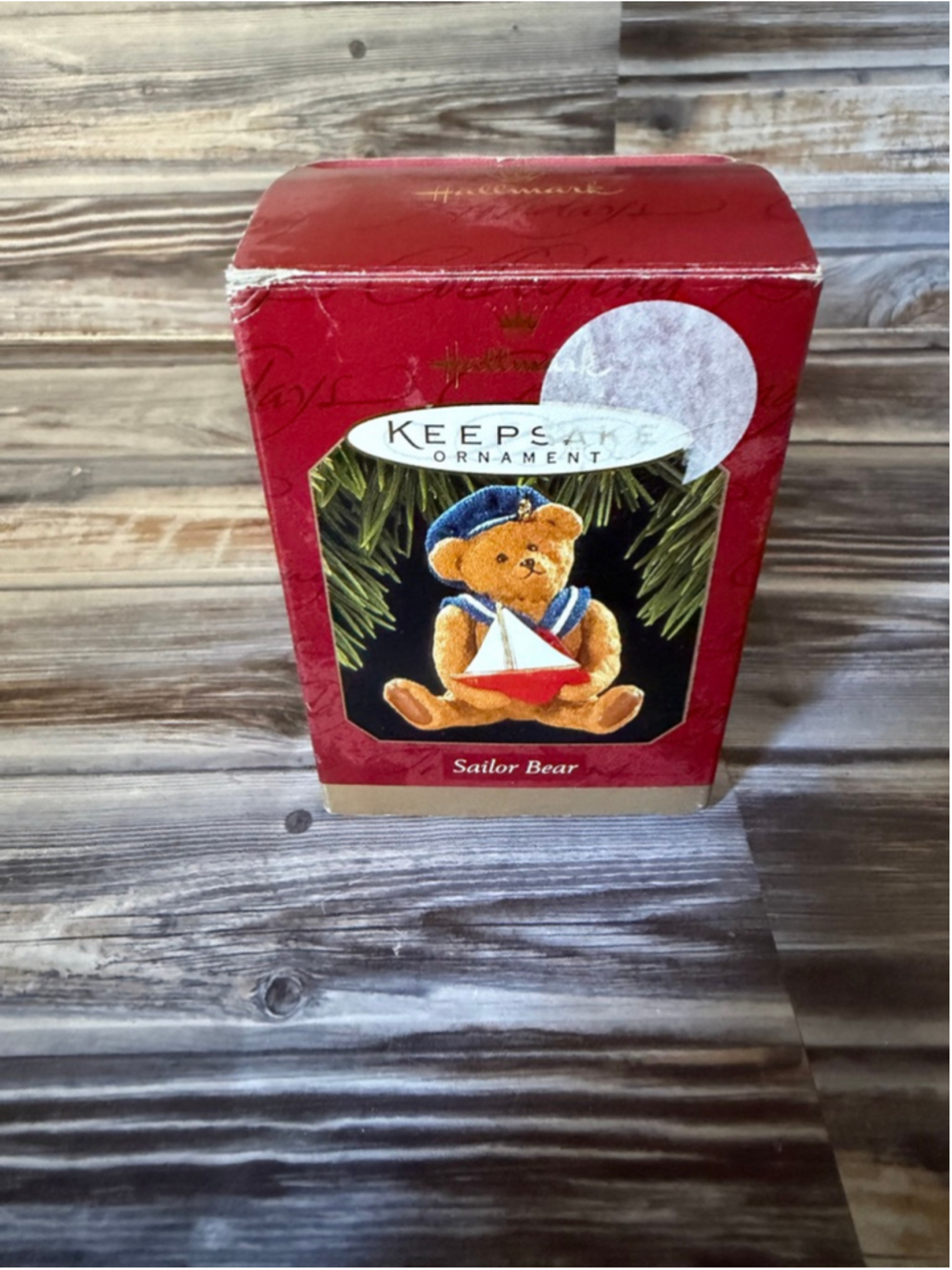 Hallmark Keepsake Sailor Bear With Toy Sailboat Christmas Ornament vintage 1997